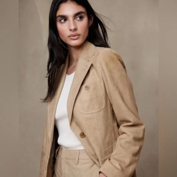 NWT Banana Republic Womens Heritage Briar Suede Blazer Jacket - Picture 2 of 8